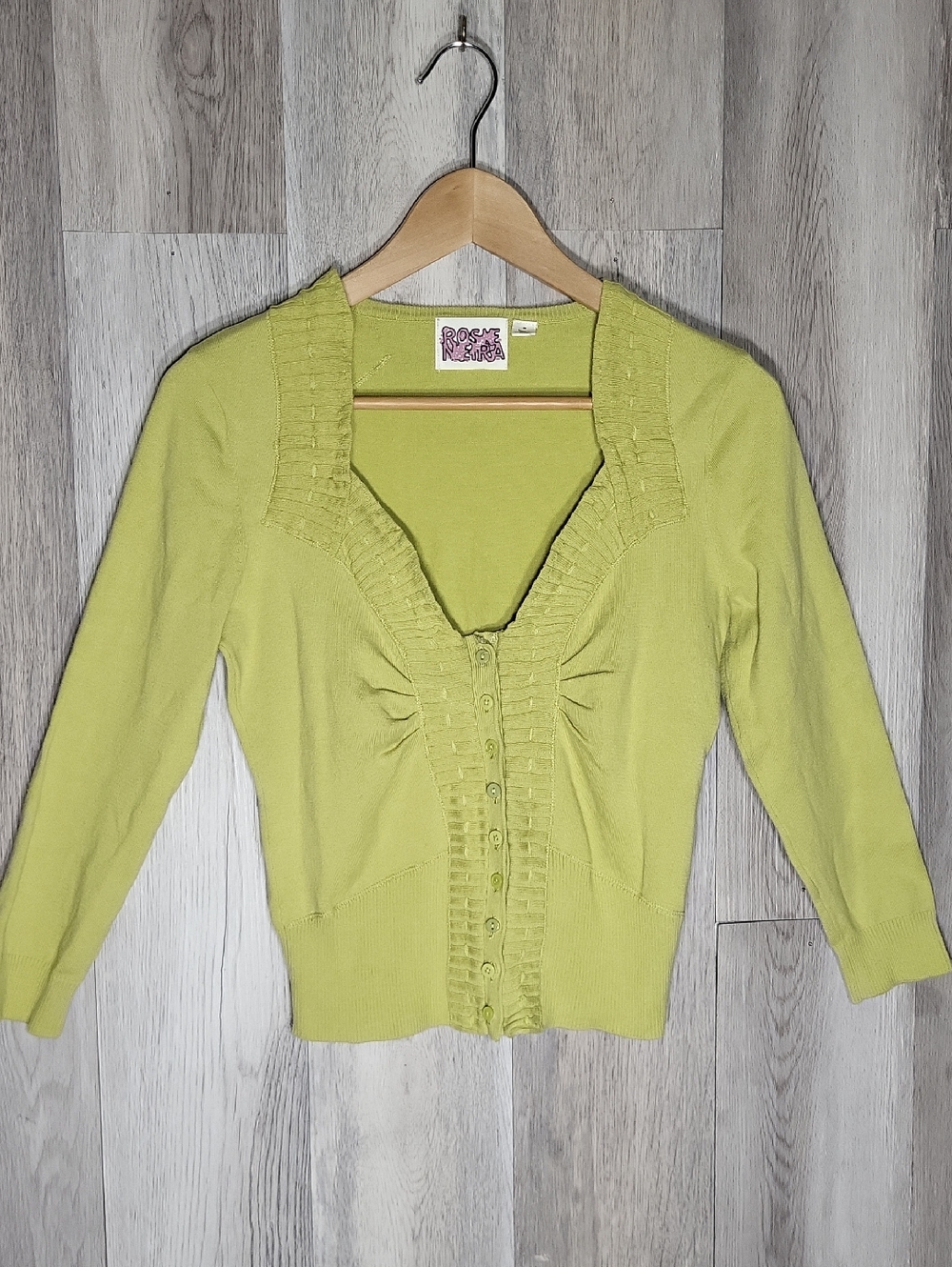 Rosie Neira Anthropologie Wool Blend Button Front Cardigan Sweater Y2K Boho